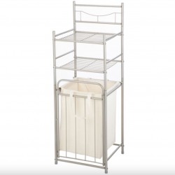 Mainstays 2-Shelf Bathroom Storage Tower with Hamper