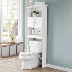 Mainstays Bathroom Space Saver with 3 Fixed Shelves, Mainstays over the Toilet Storage