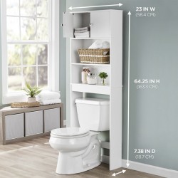 Mainstays Bathroom Space Saver with 3 Fixed Shelves, Mainstays over the Toilet Storage