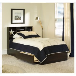 Mainstays Mates Storage Bed with Bookcase Headboard, Twin