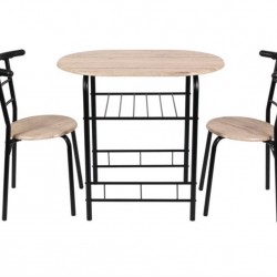 Mainstays 3 Piece Metal and Wood Dining Set