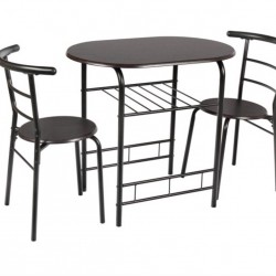 Mainstays 3 Piece Metal and Wood Dining Set