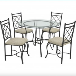 Mainstays 5-Piece Glass Top Metal Dining Set