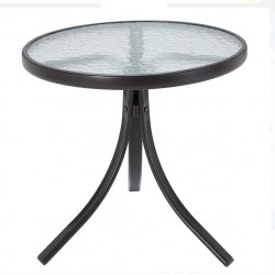 Mainstays Round Glass Patio Table, 20" D