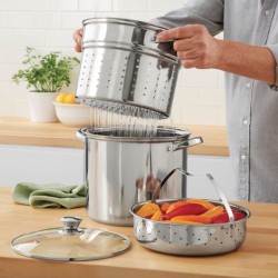 Mainstays Stainless Steel 8 Quart Multi-Cooker with Lid