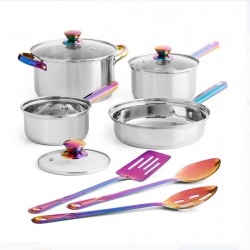 Mainstays Iridescent Stainless Steel 10-Piece Cookware Set