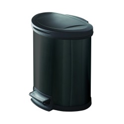 Mainstays 14.2 Gallon/54 Liter Black Stainless Steel Semi-Round Kitchen Garbage Can