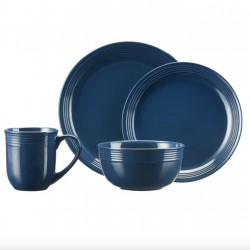 Mainstays Chiara 16-Piece Stoneware Gray Dinnerware Set