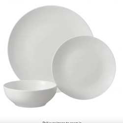 Mainstays Glazed White Stoneware Dinnerware Set